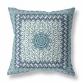 Palacedesigns 26 in. Holy Floral Indoor & Outdoor Throw Pillow Light Blue & White PA3669699